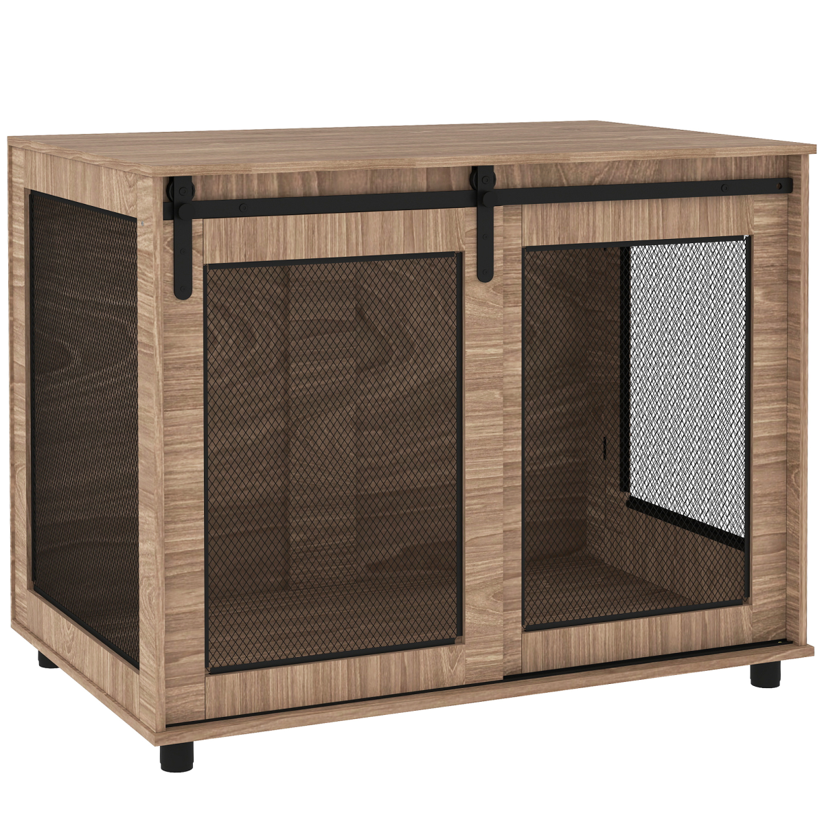 Pawhut Dog Crate Furniture W/ Sliding Door, 80 X 58.5 X 63cm
