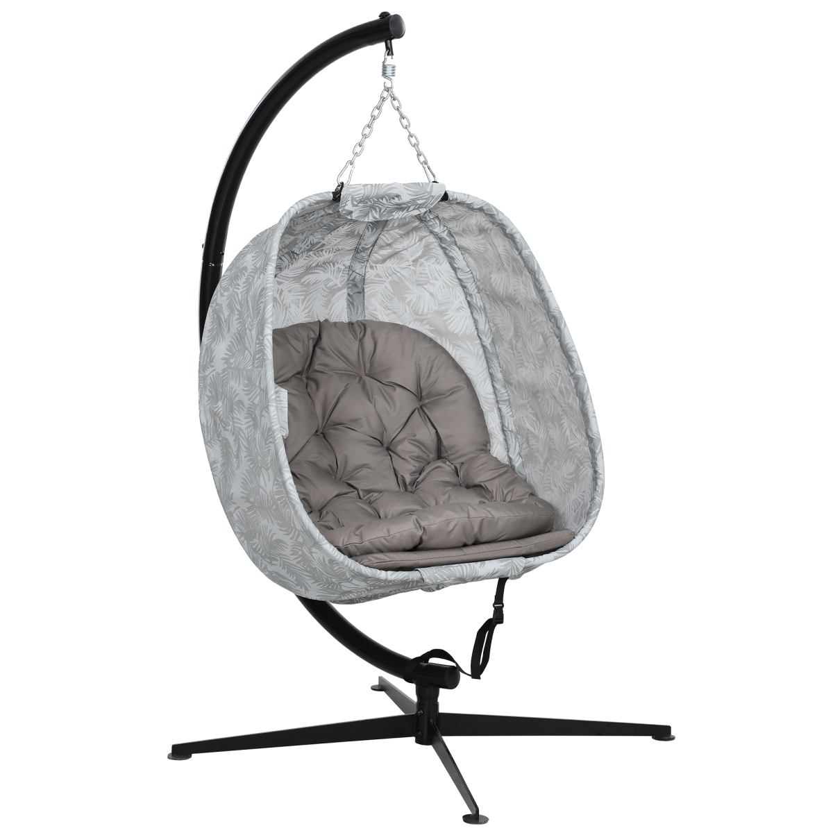 Outsunny Hanging Egg Chair Outdoor Indoor Swing Chair, Folding Basket