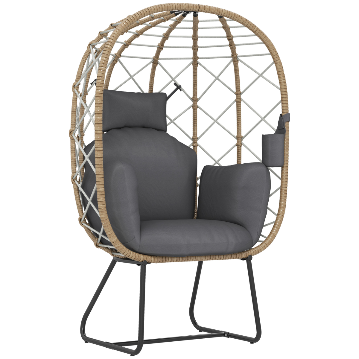 Egg-Shaped Garden Chair with Cushions - Luxurious Outdoor Comfort