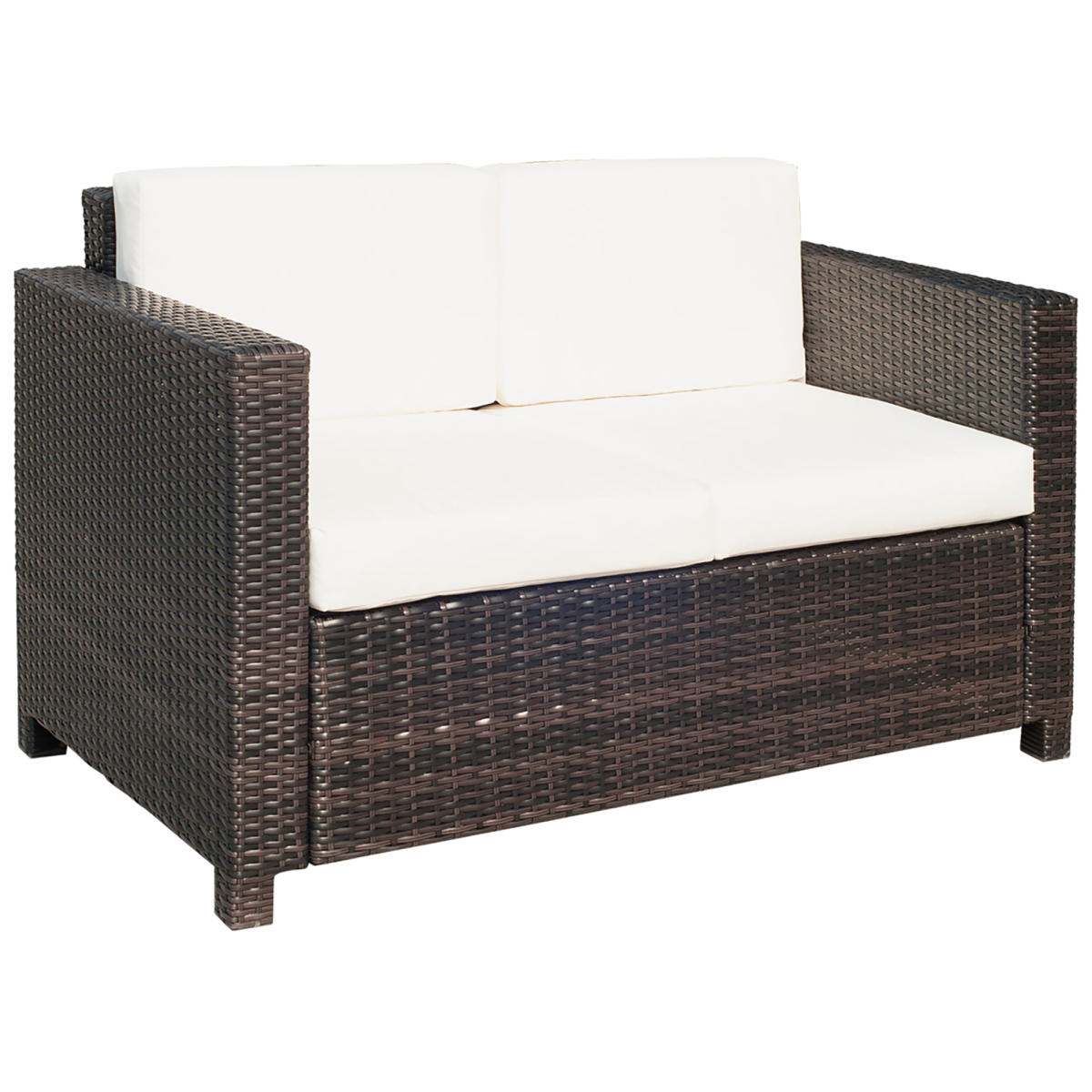 Outdoor Double Armchair - Comfortable Pe Rattan Seating For Two
