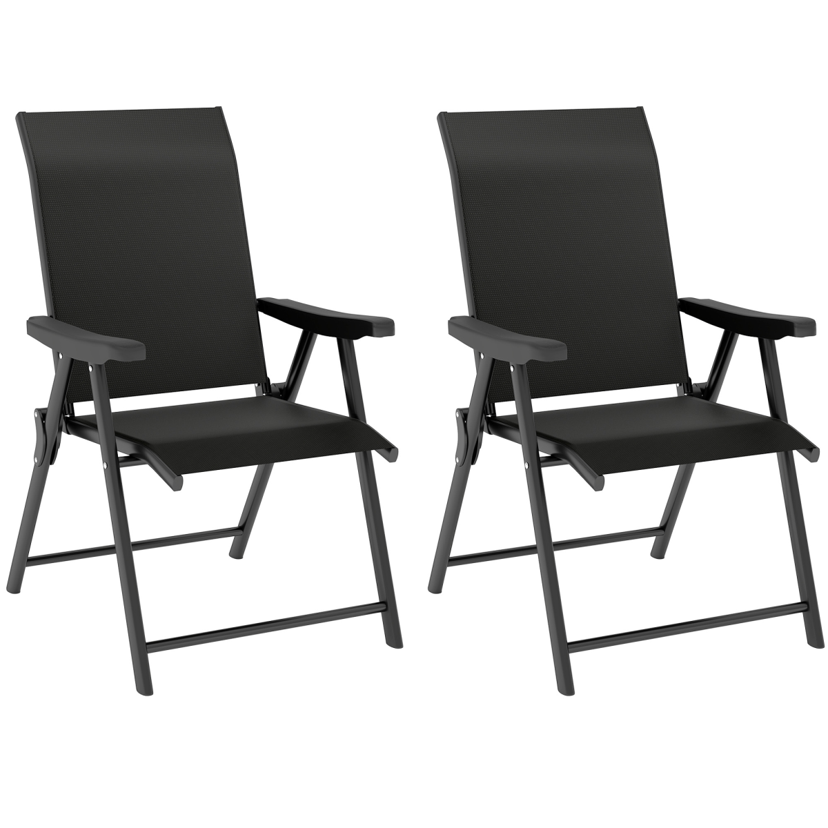Outsunny 2pcs Folding Chair W/ Breathable Mesh Fabric Seat