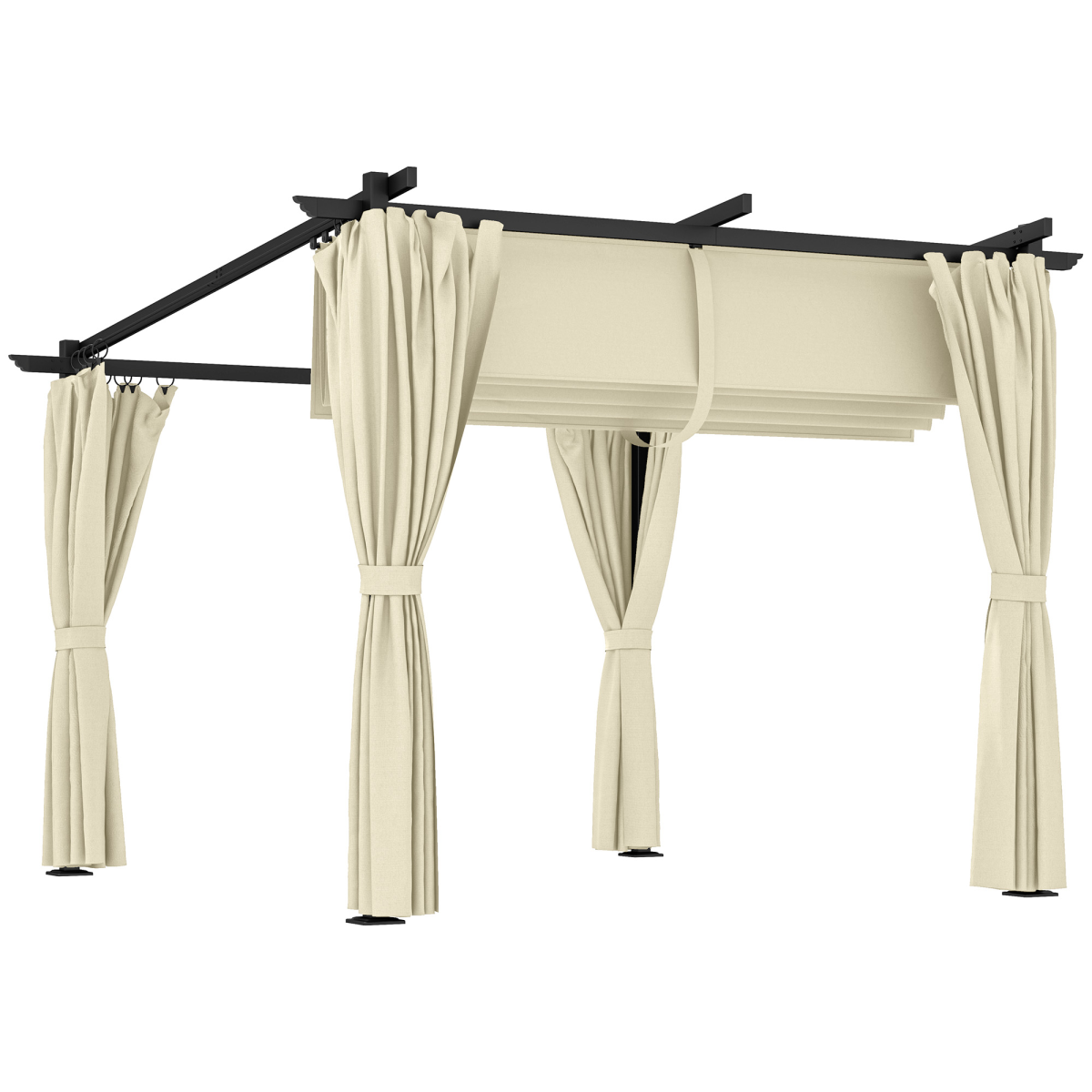Premium Retractable Pergola Canopy With Private Curtains For Outdoor Spaces