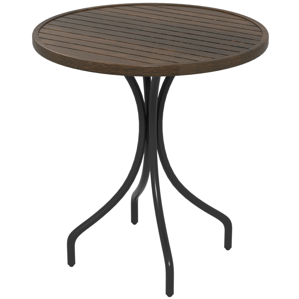 Outsunny Round Garden Table Outdoor Side Table With Steel Frame