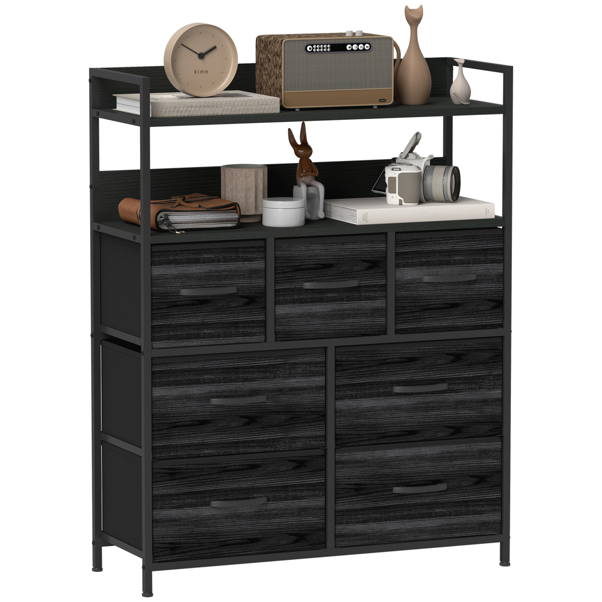Homcom Bedroom Chest Of Drawers 7 Drawer Dresser W/ Shelves