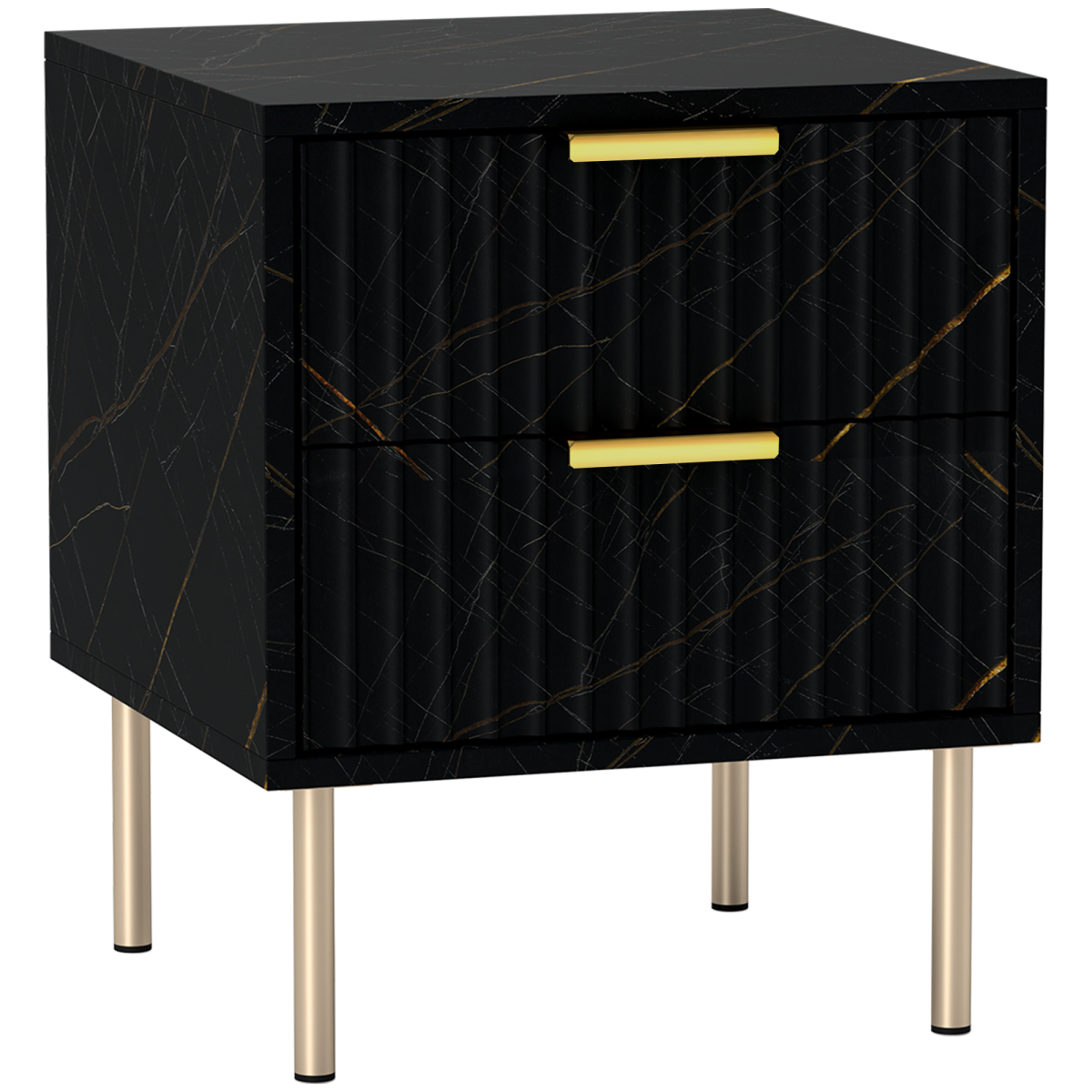 Homcom Bedside Table Bedside Cabinet With 2 Drawers For Bedroom