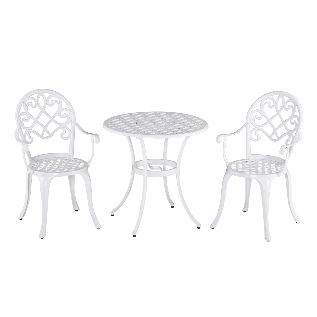 Outsunny 3pcs Bistro Set,  Aluminium Garden Table And Chairs