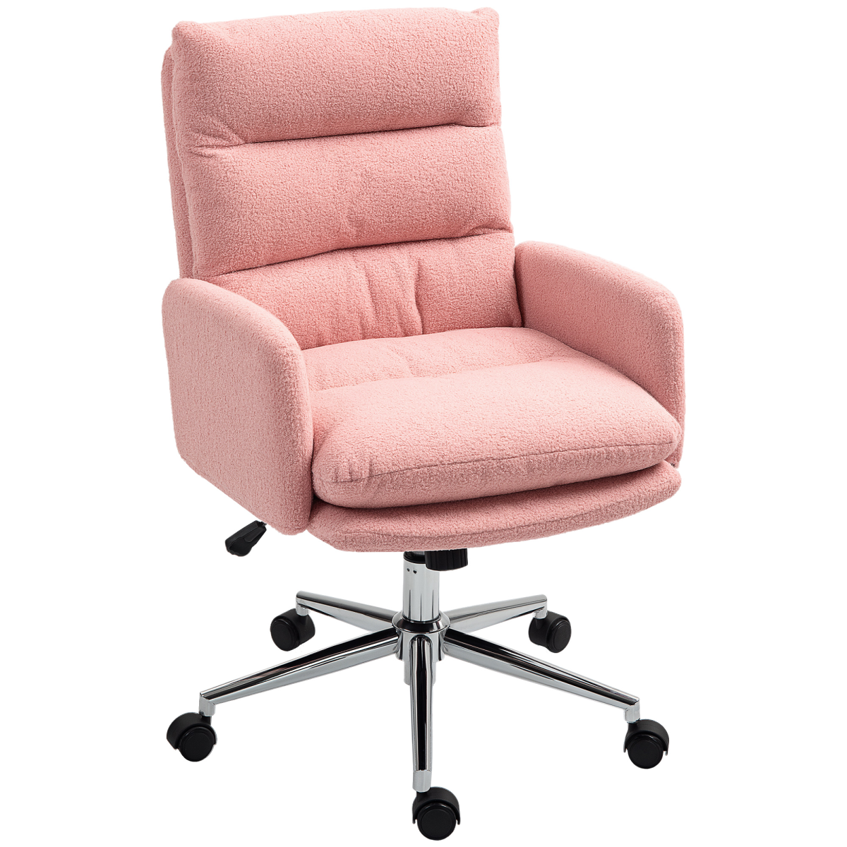 Homcom Upholstered Desk Chair With Height Adjustable
