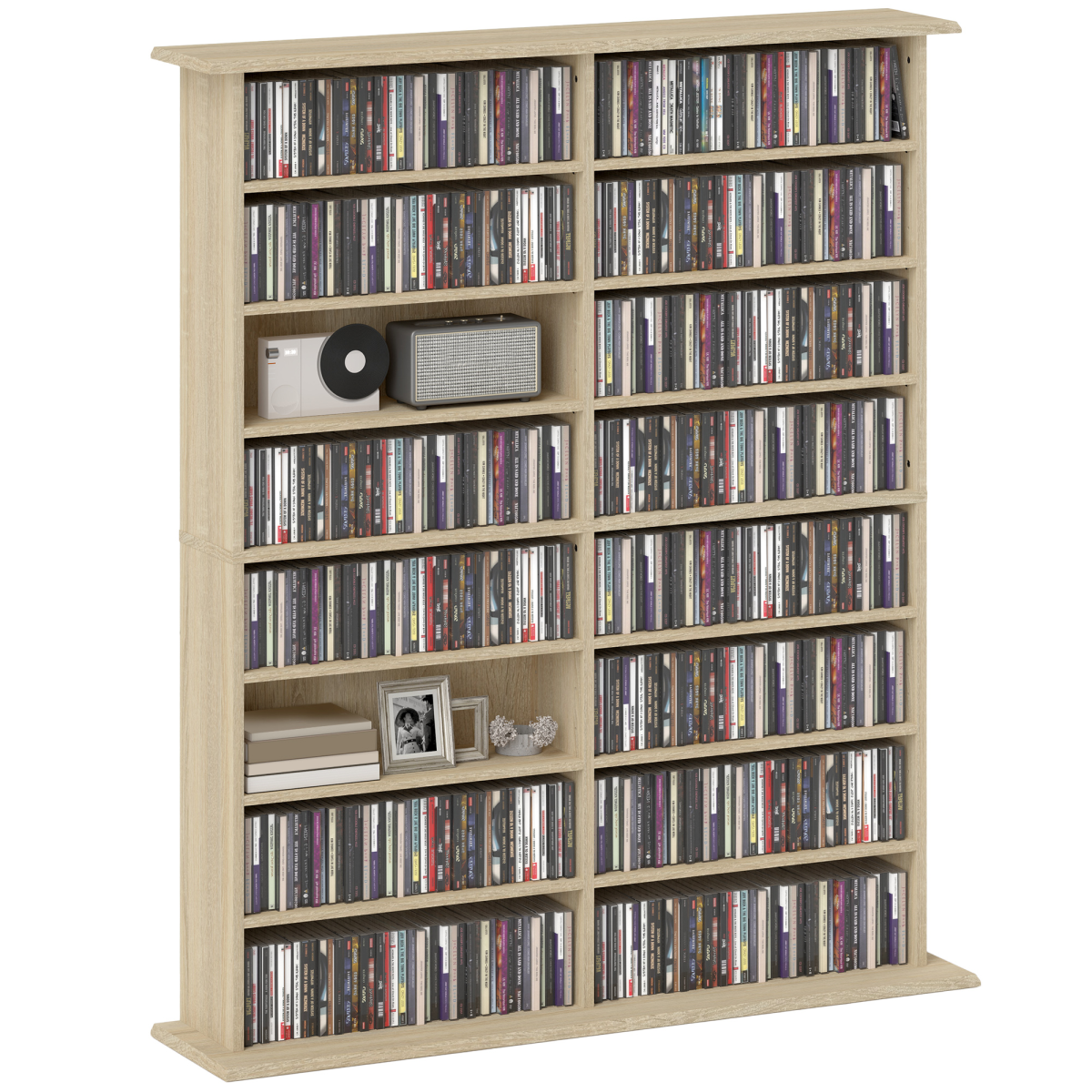 Homcom Cd Storage Unit Dvd Tower Blu-Ray Storage Shelf For Office