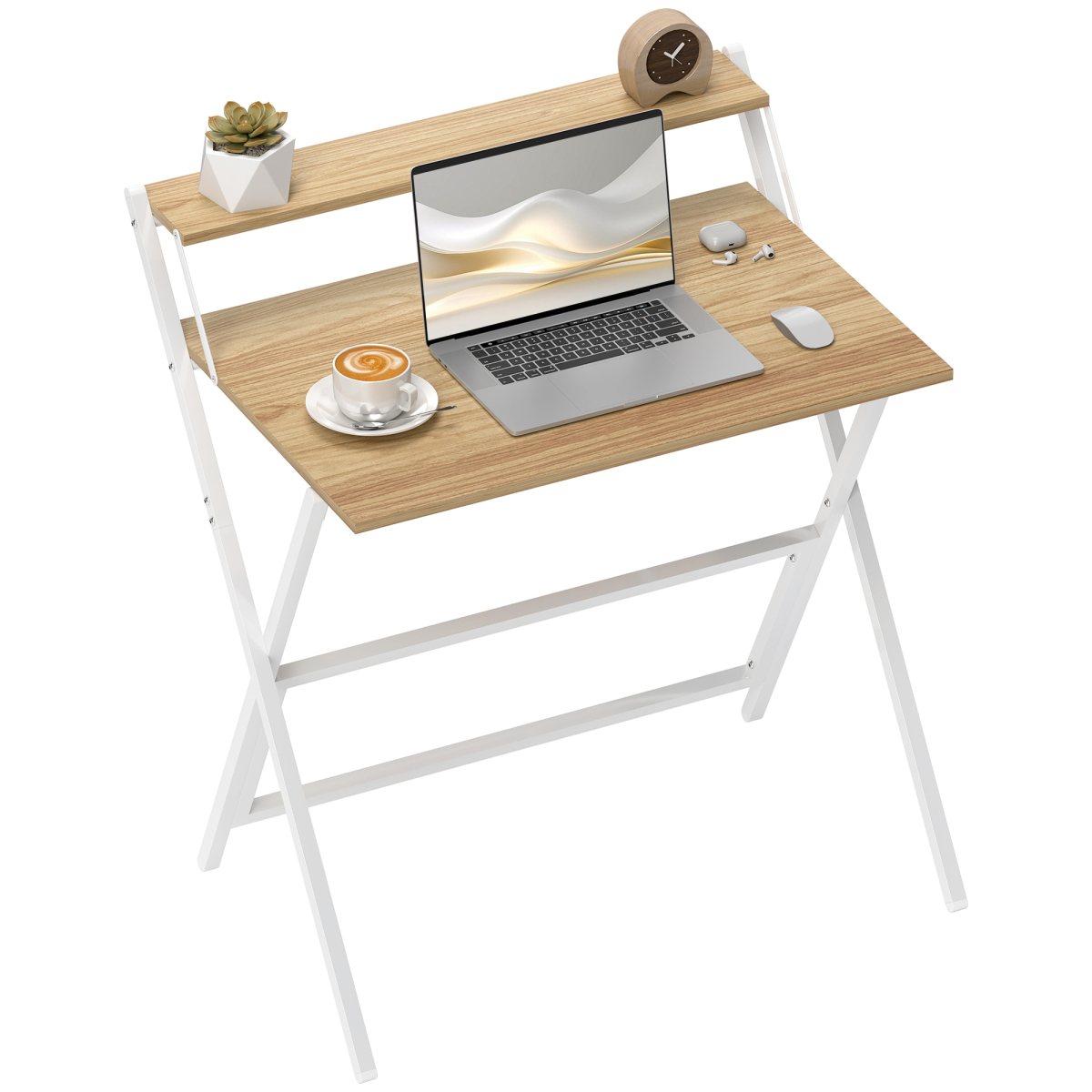 Homcom 81.5 Cm Folding Computer Desk For Small Spaces Bedroom