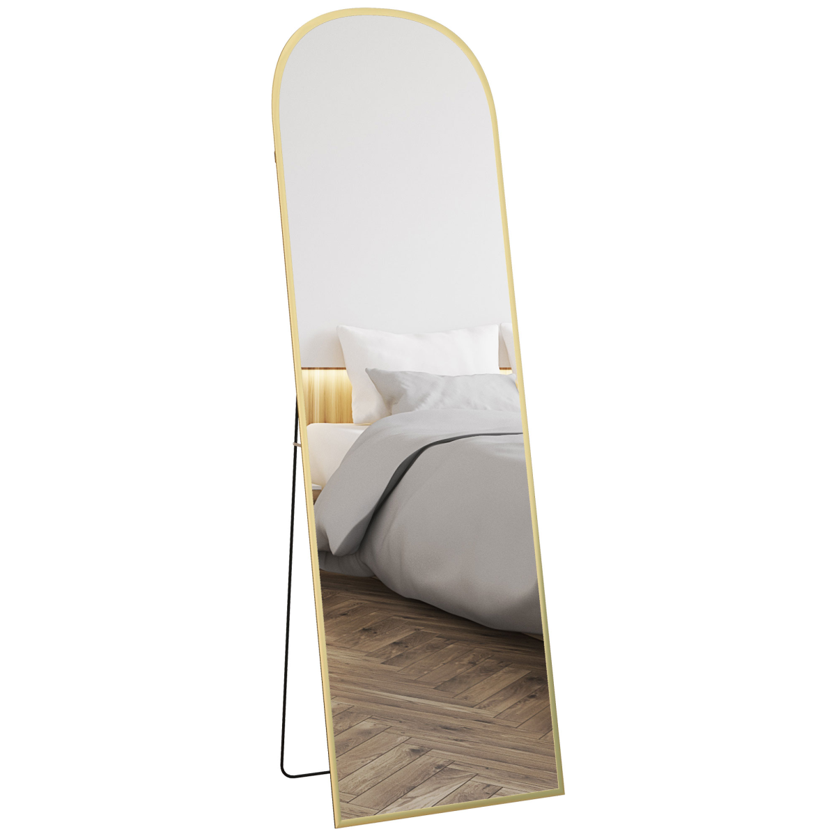 Homcom Full Length Mirror With Aluminium Alloy Frame Hanging Or Leaning