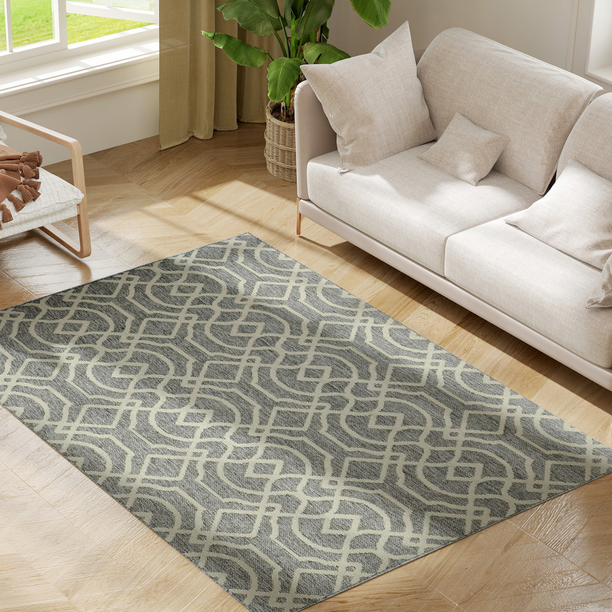 Homcom Easy-Cleaning Machine Washable Rug For Patio, Garden