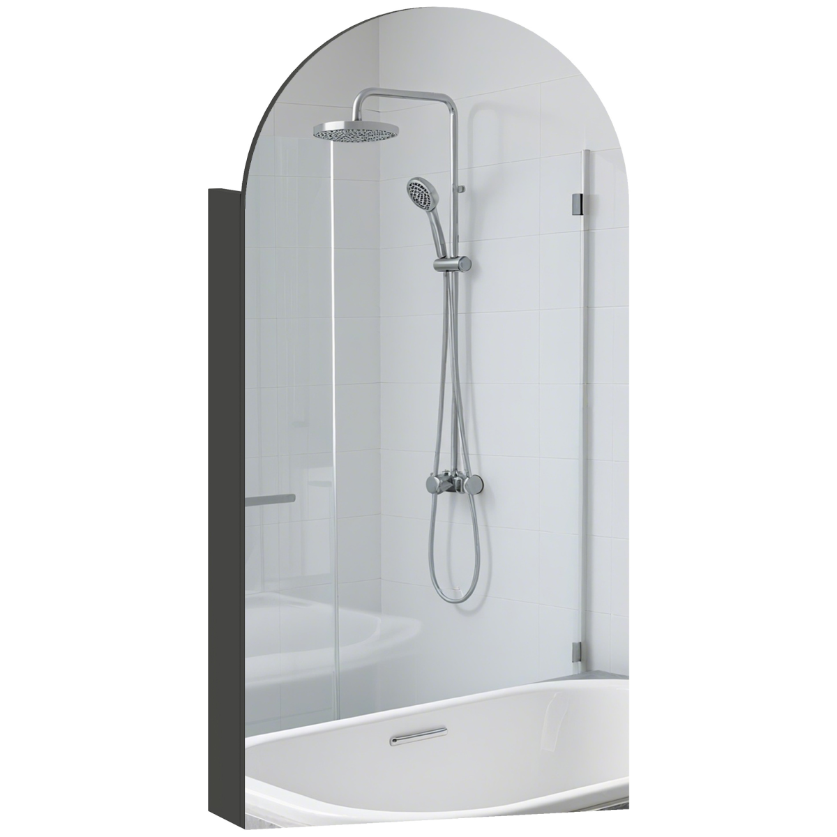 Homcom Bathroom Mirror Cabinet With Adjustable Glass Shelves