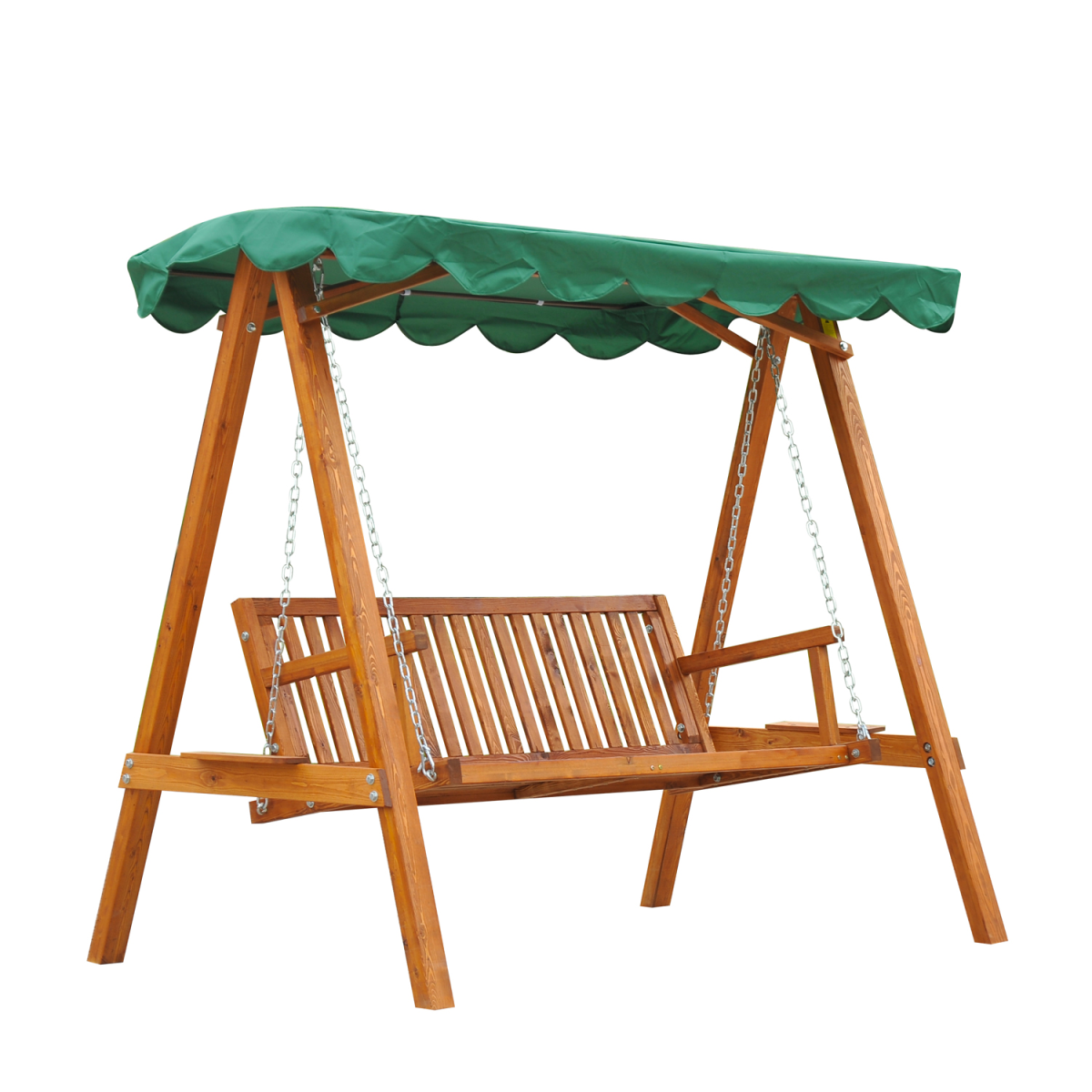  3-Seater Wooden Garden Swing Chair Seat Bench