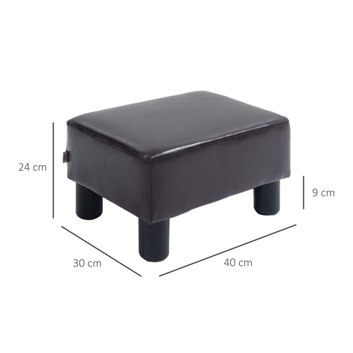 Chic Linen Fabric Footstool Ottoman Cube - 40cm x 30cm x 24cm - Brown Design - Picture 38 of 44