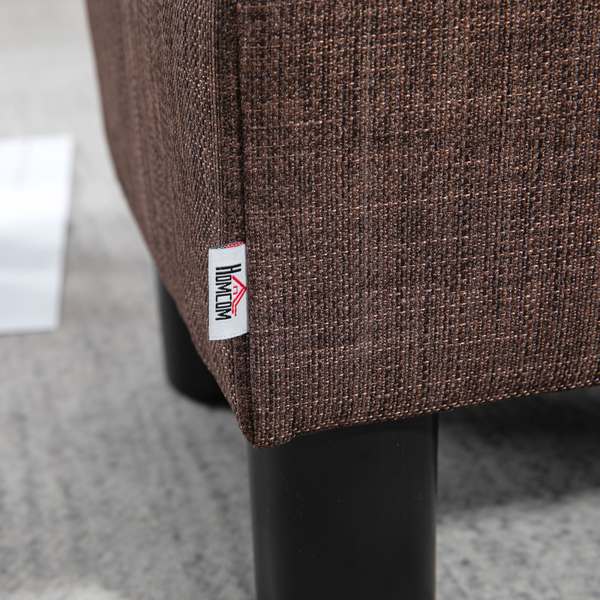 Chic Linen Fabric Footstool Ottoman Cube - 40cm x 30cm x 24cm - Brown Design - Picture 35 of 44