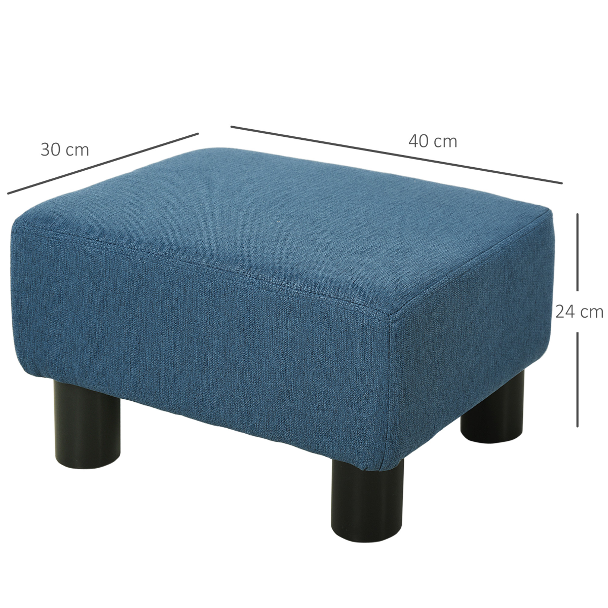 Chic Linen Fabric Footstool Ottoman Cube - 40cm x 30cm x 24cm - Brown Design - Picture 20 of 44