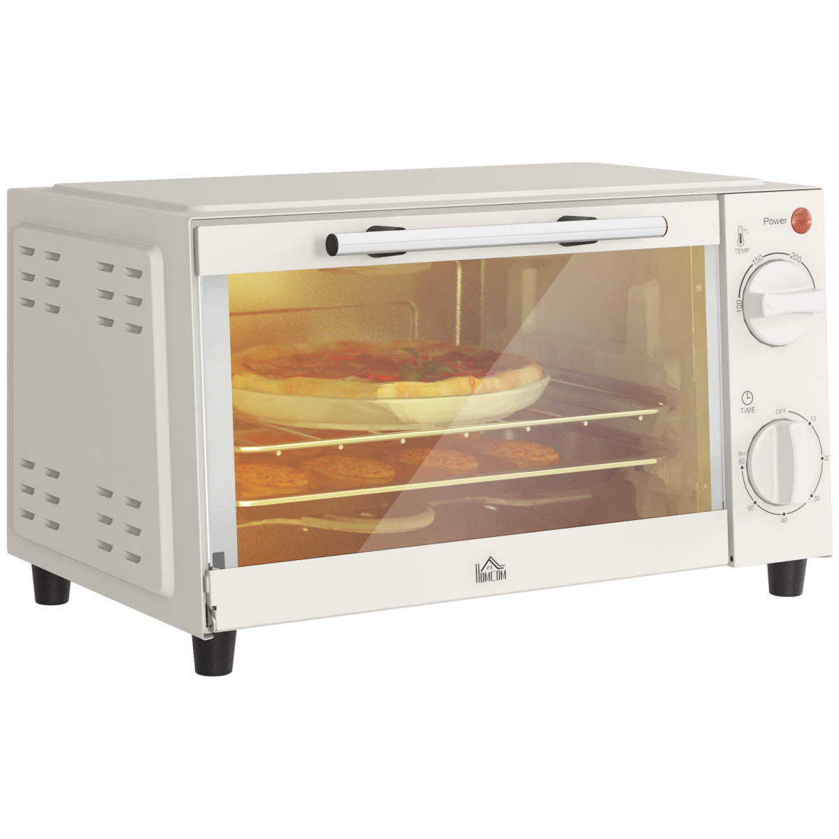 HOMCOM Mini Forno 9L Grill Elettrico da Piano con Controllo Temp Timer 750W - Foto 9 di 35