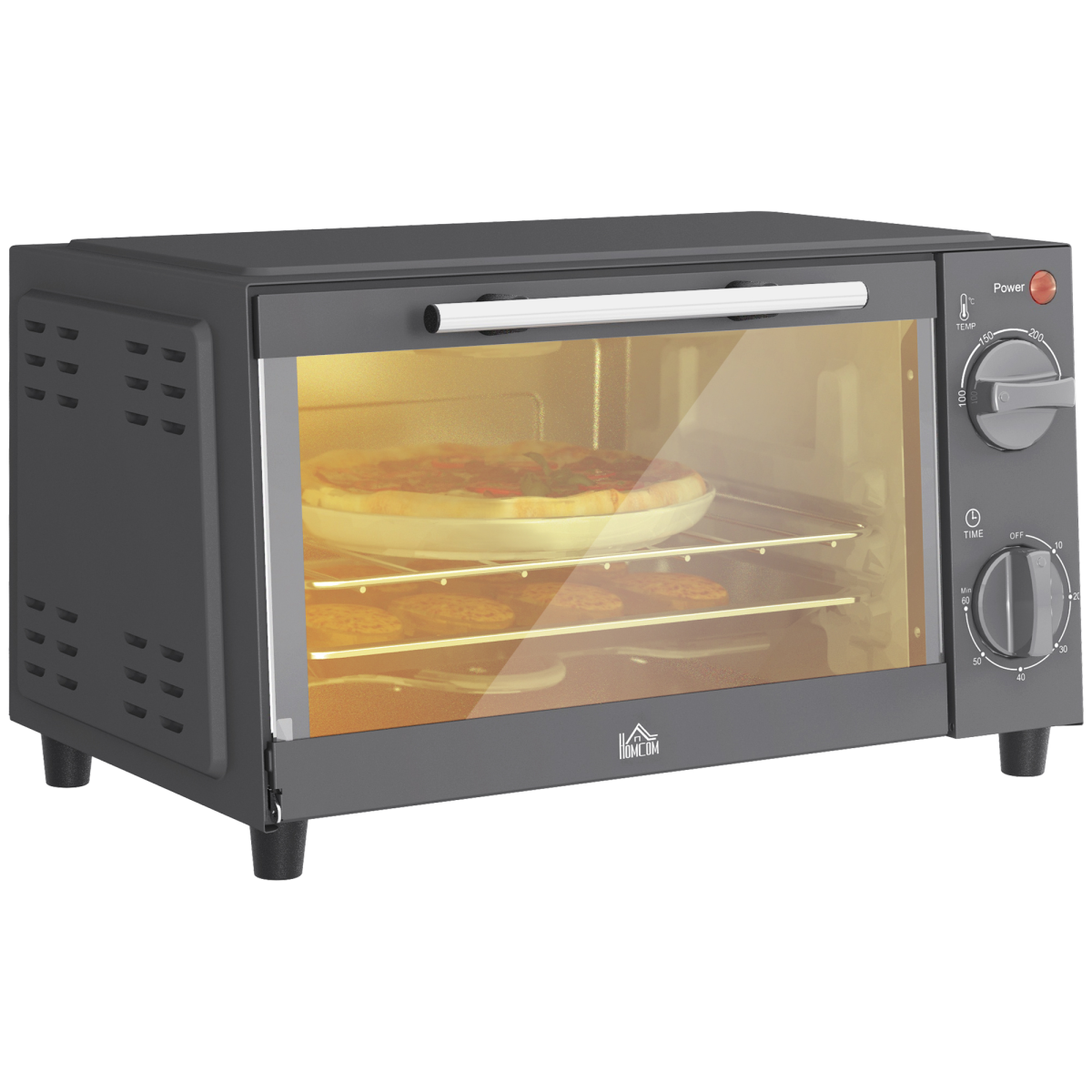 HOMCOM Mini Forno 9L Grill Elettrico da Piano con Controllo Temp Timer 750W - Foto 18 di 35
