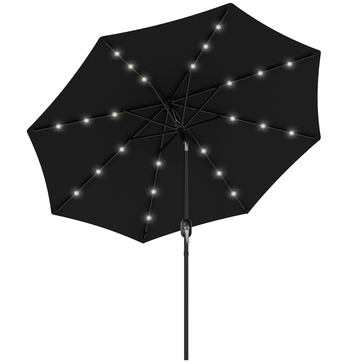 Outsunny 24 Led Solar Powered Parasol Umbrella Garden Tilt Outdoor String Light