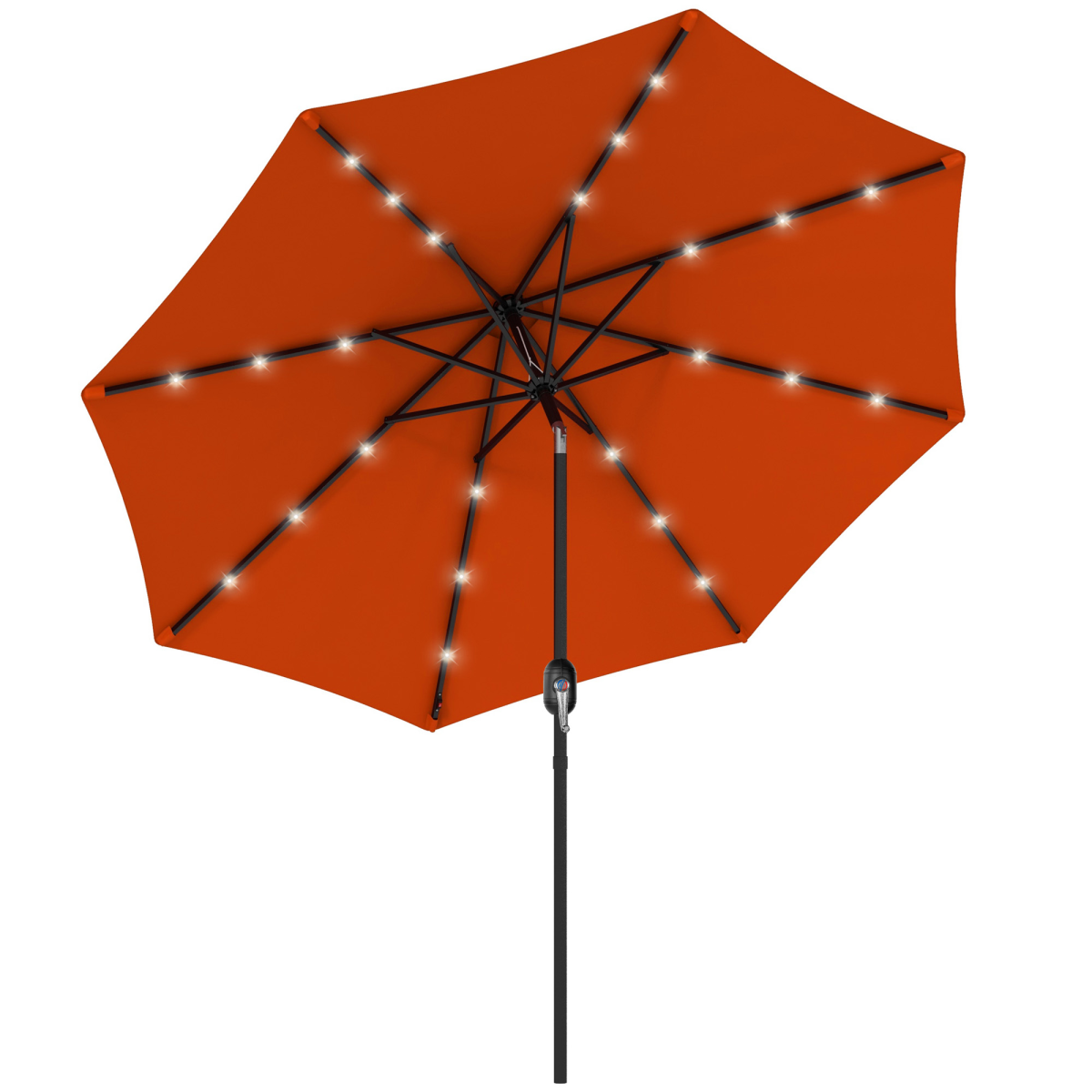 Outsunny 24 Led Solar Powered Parasol Umbrella Garden Tilt Outdoor String Light