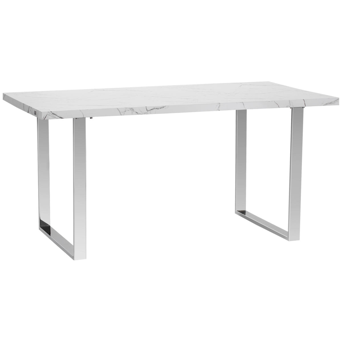 Elegant Marble-Effect Rectangular Dining Table for 6-8 People - 160 cm - Picture 10 of 18