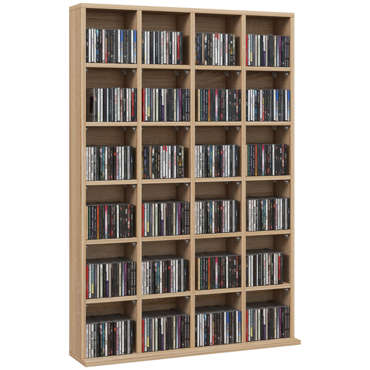 Homcom Dvd Cd Media Storage Rack, Video Display Unit, 89 X 130.5 Cm, Natural