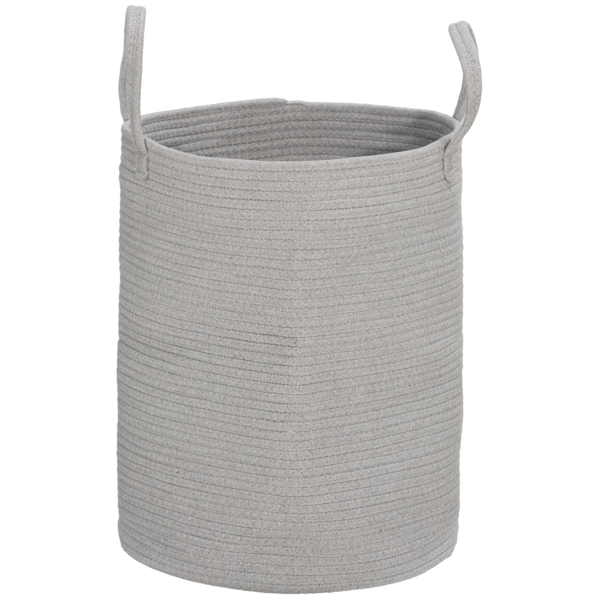 Homcom 36l Cotton Rope Laundry Basket With Handles For Pillows Clothes Grey