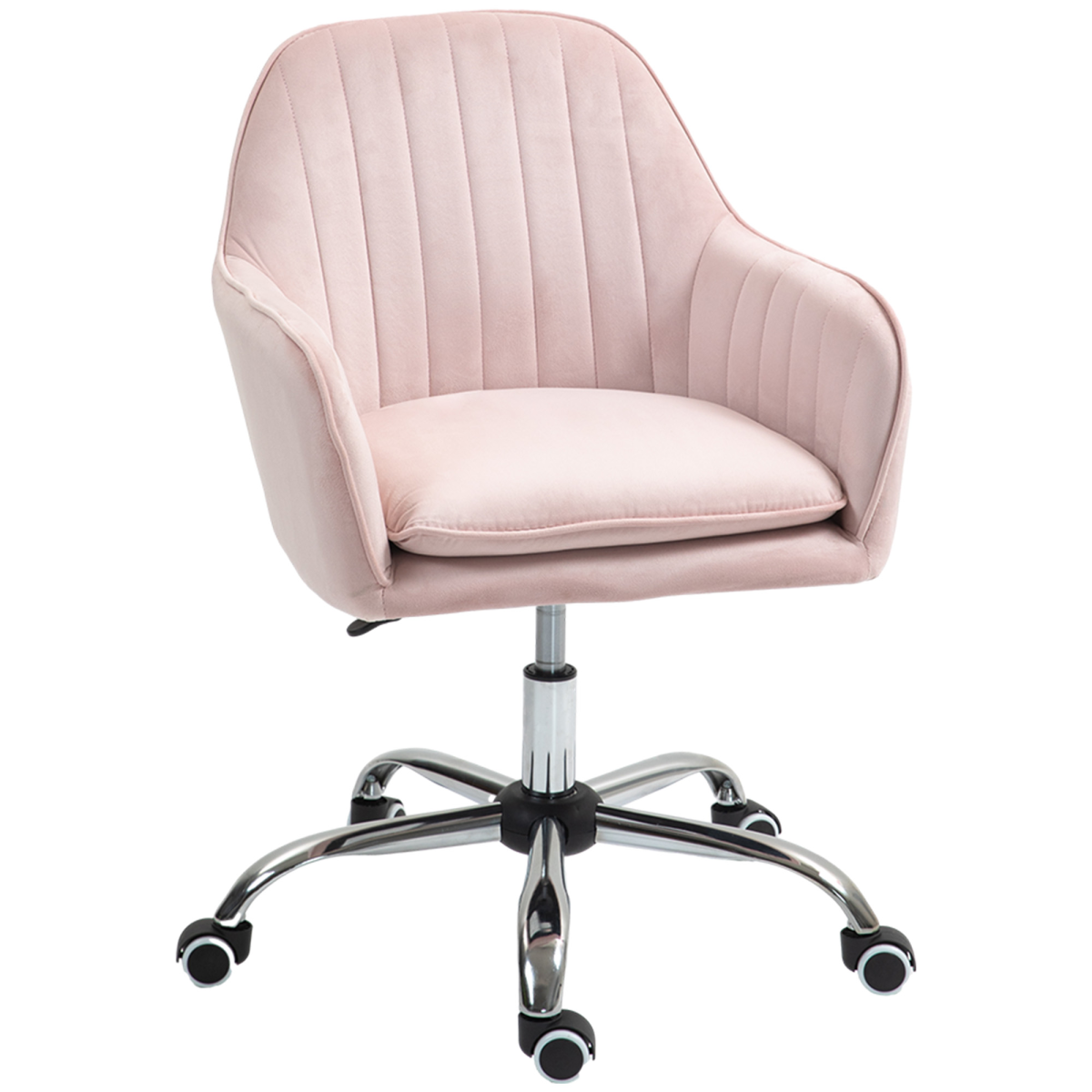 Homcom Office Chair, Swivel Desk Chair W/ Adjustable Height, Pink