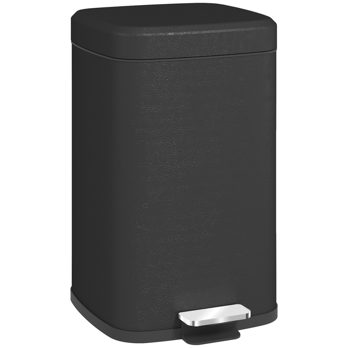 Homcom 20l Kitchen Pedal Bin, Metal Rubbish Bin With Soft-Close Lid, Black