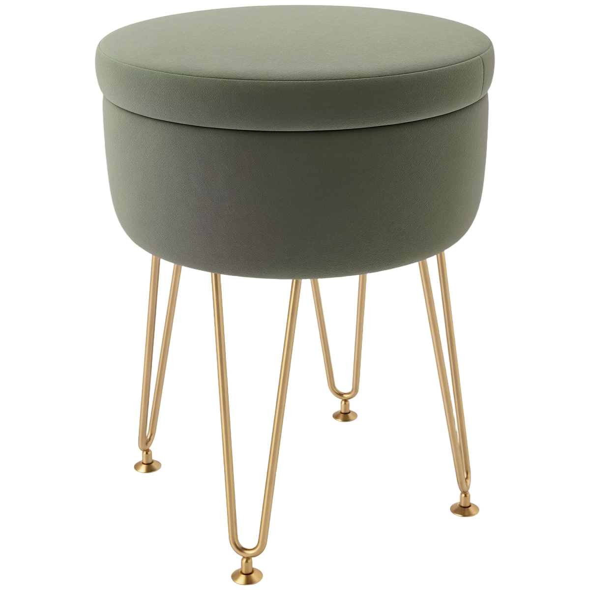 Homcom 5l Velvet Footstool With Removable Lid For Bedroom, Green