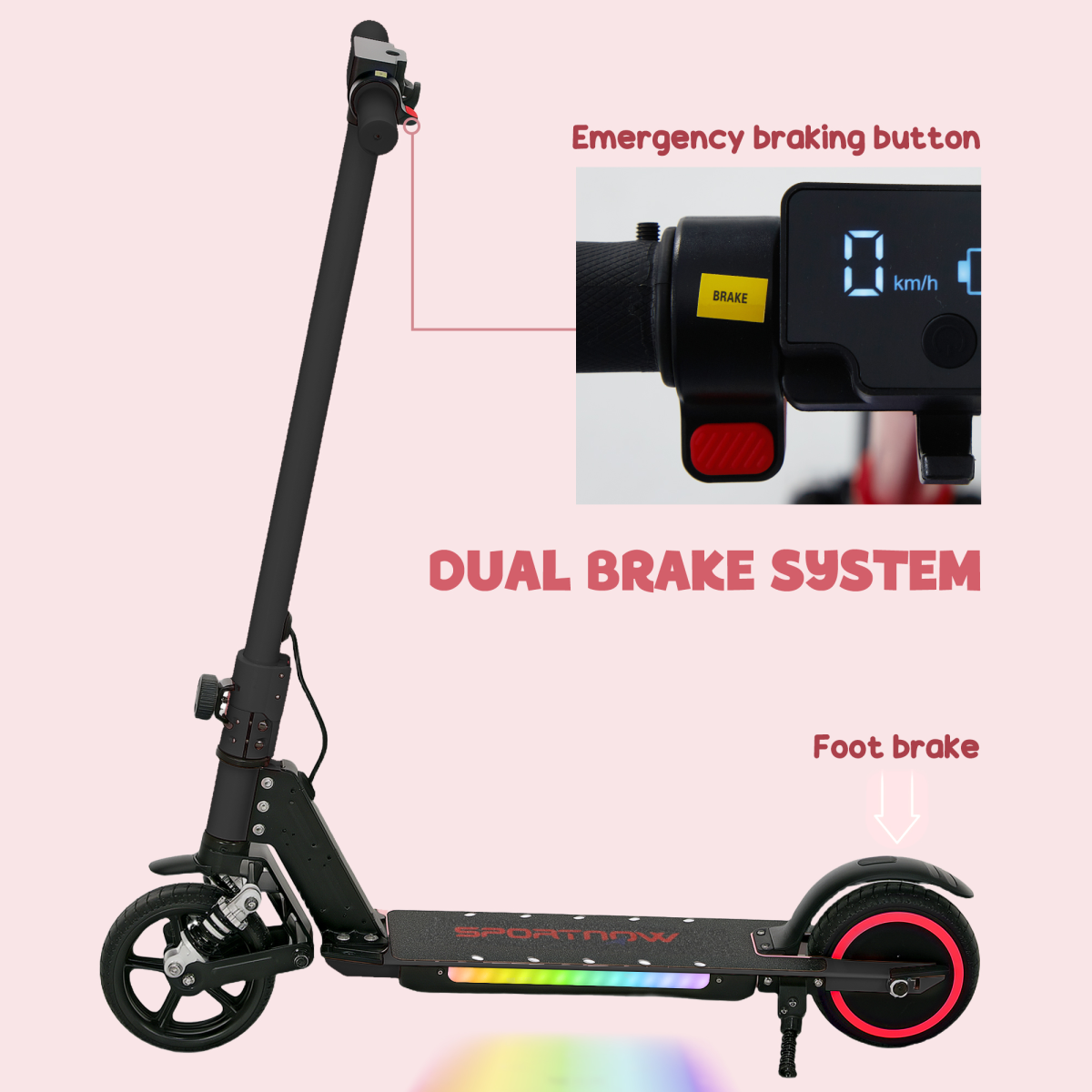 SPORTNOW Folding Electric Scooter w/ LED Lights and Display - Picture 54 of 59