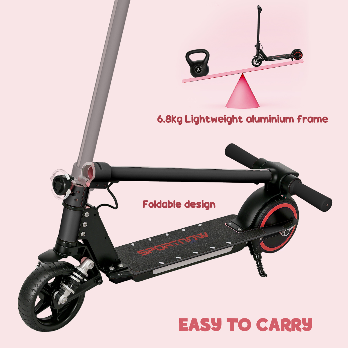 SPORTNOW Folding Electric Scooter w/ LED Lights and Display - Picture 58 of 59