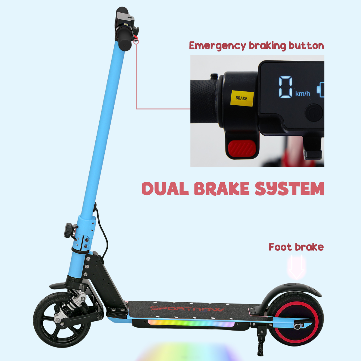 SPORTNOW Folding Electric Scooter w/ LED Lights and Display - Picture 44 of 59
