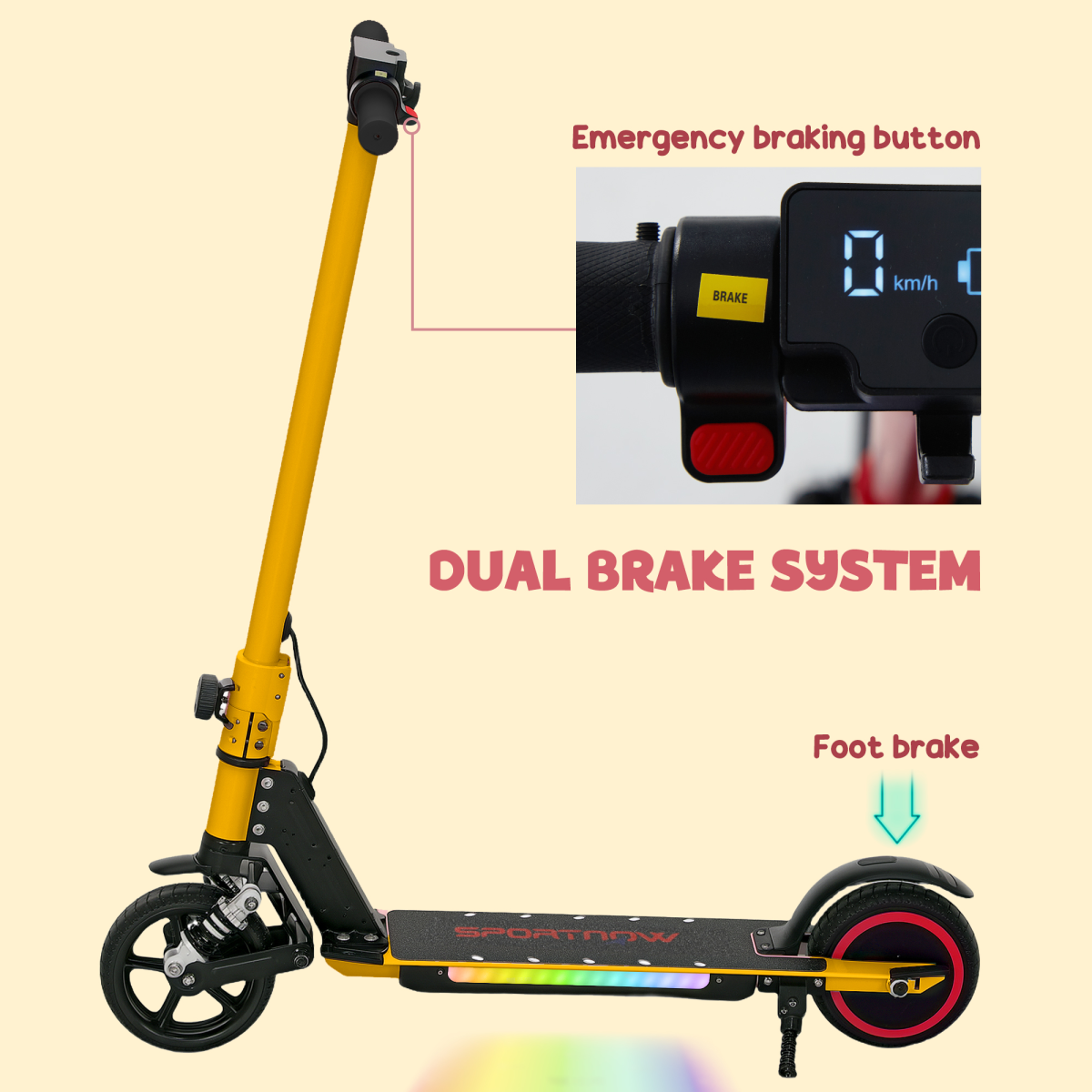 SPORTNOW Folding Electric Scooter w/ LED Lights and Display - Picture 34 of 59