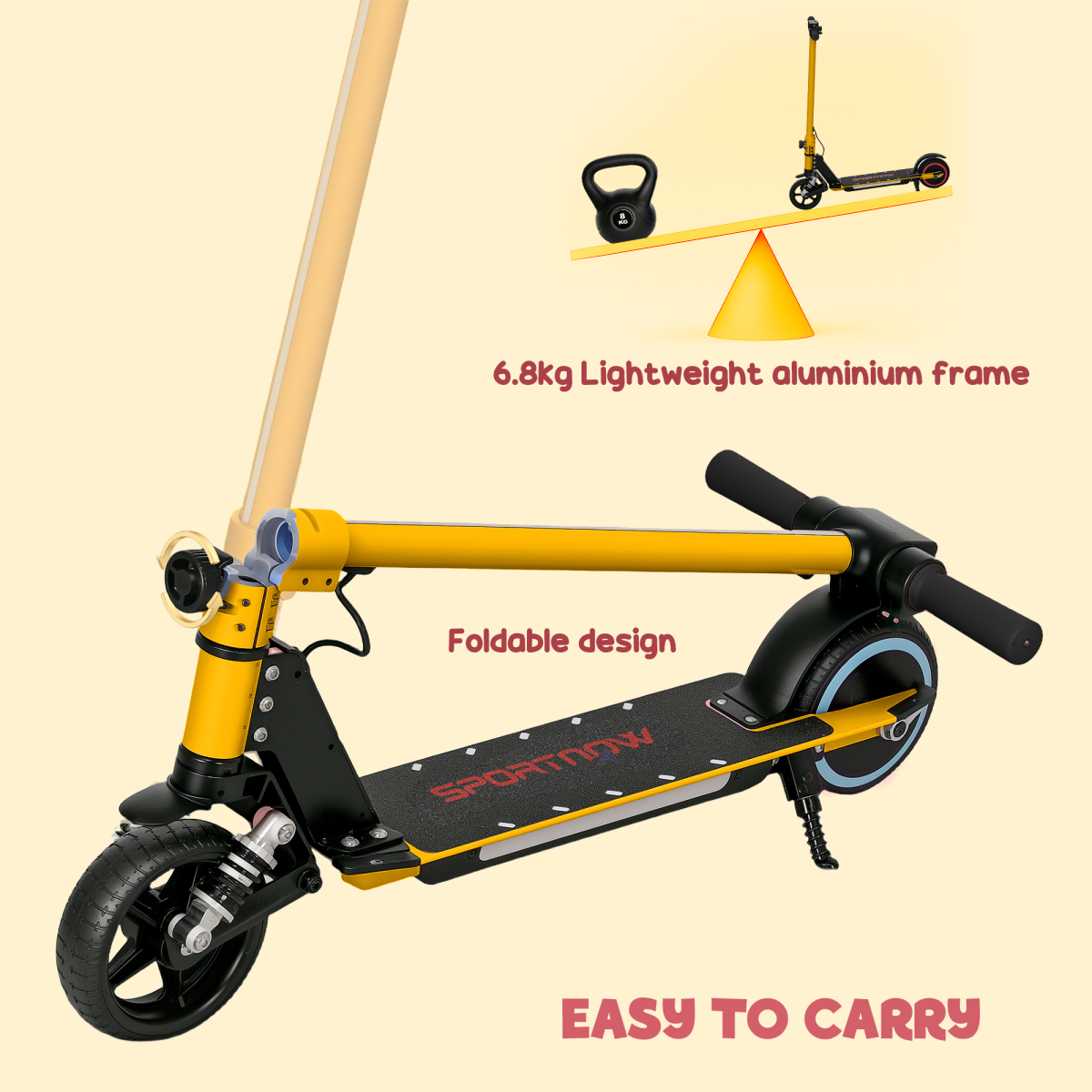 SPORTNOW Folding Electric Scooter w/ LED Lights and Display - Picture 38 of 59