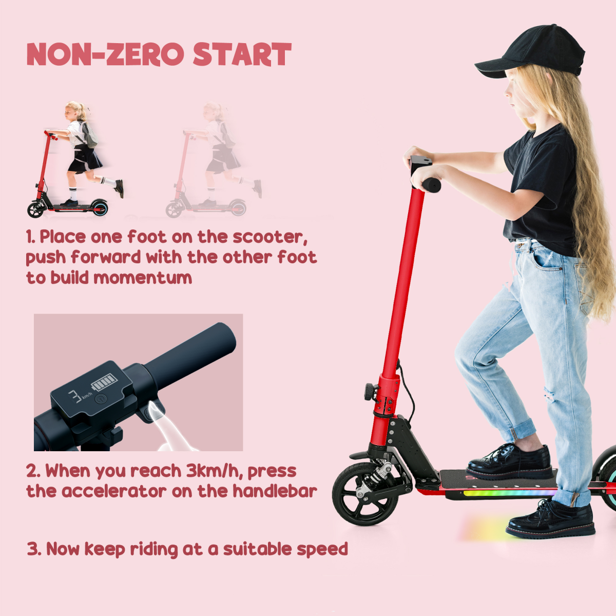 SPORTNOW Folding Electric Scooter w/ LED Lights and Display - Picture 13 of 59