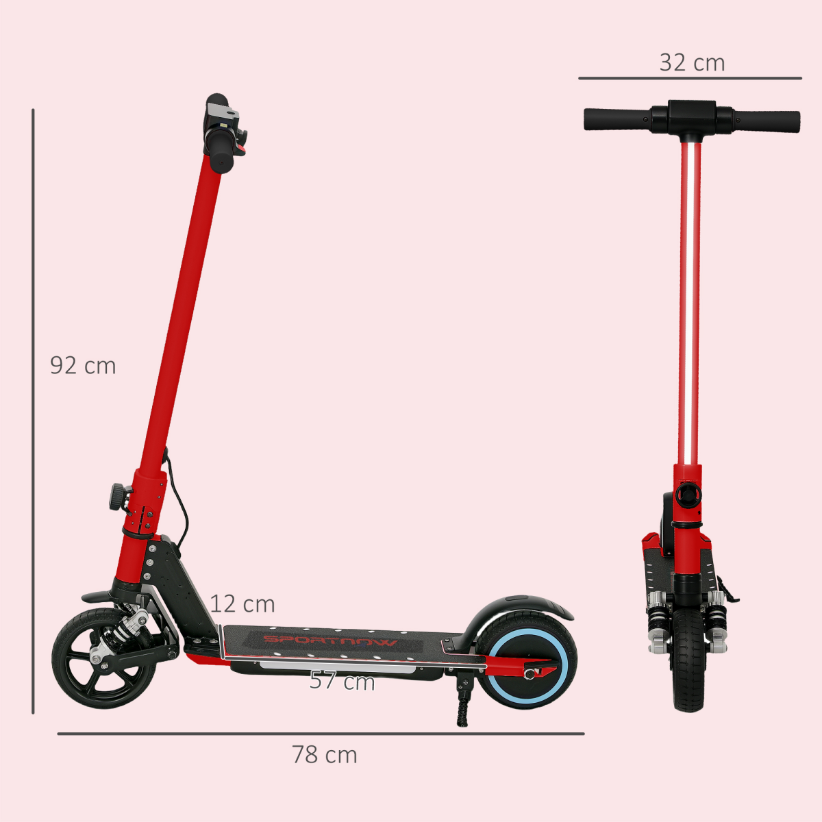 SPORTNOW Folding Electric Scooter w/ LED Lights and Display - Picture 15 of 59