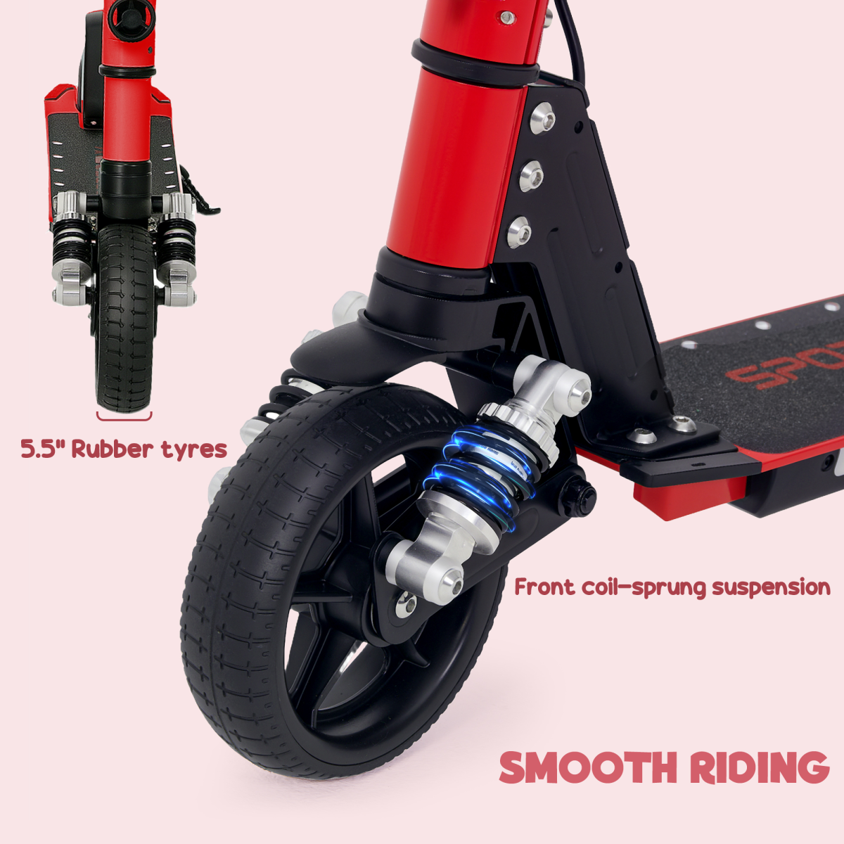 SPORTNOW Folding Electric Scooter w/ LED Lights and Display - Picture 17 of 59