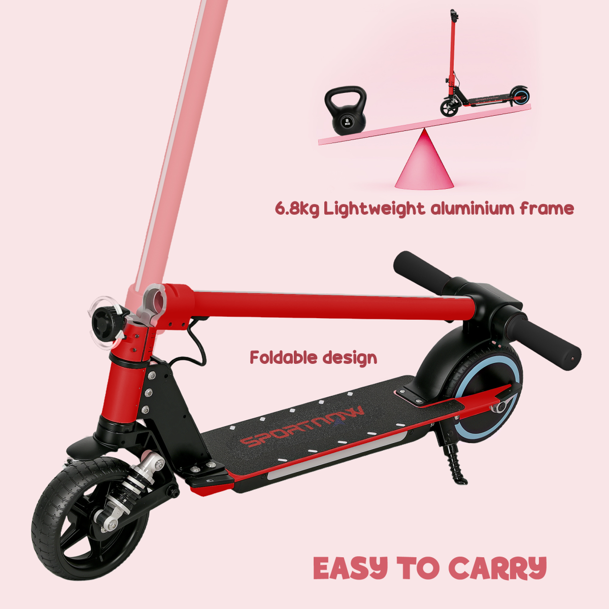 SPORTNOW Folding Electric Scooter w/ LED Lights and Display - Picture 18 of 59