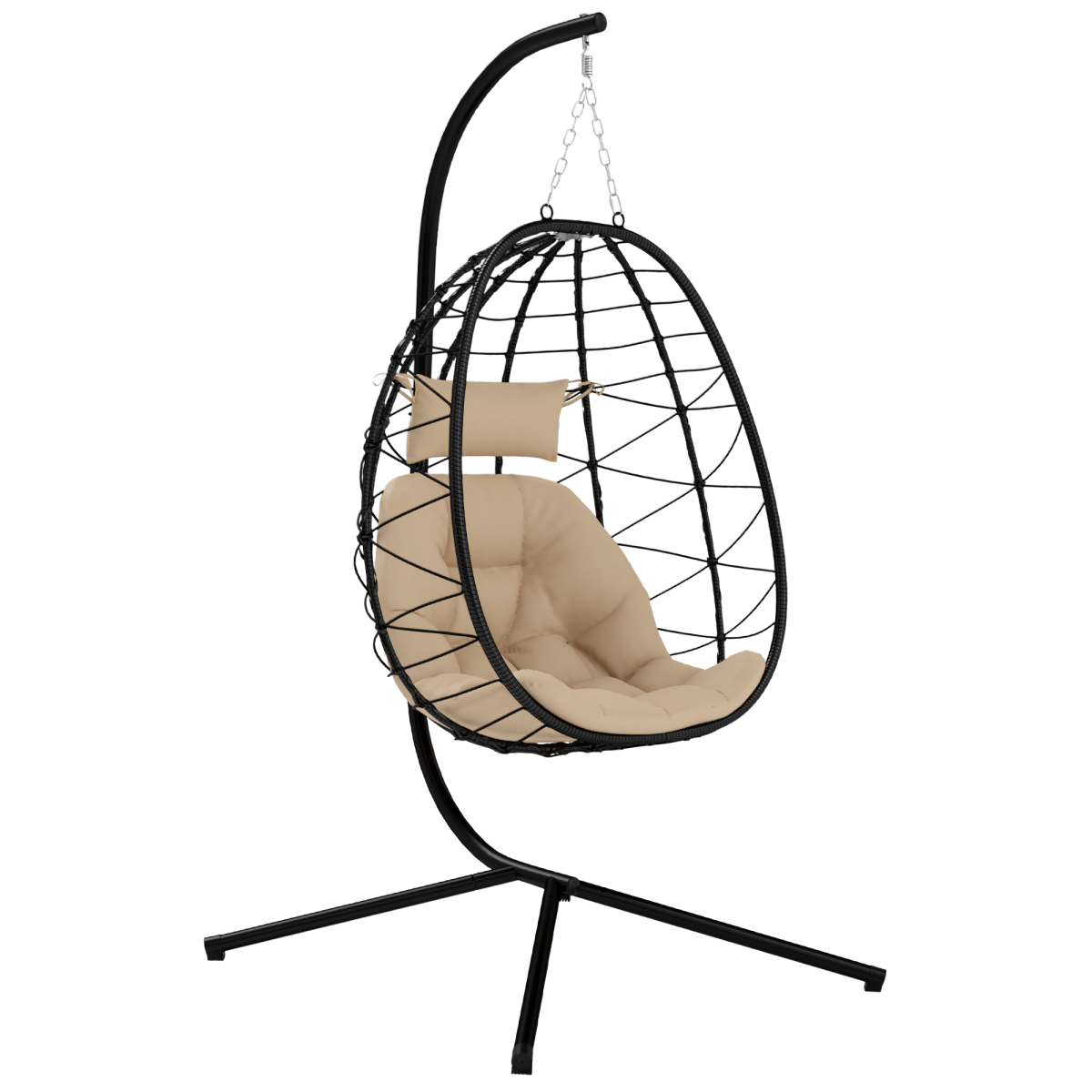 Comfortswing Egg-Shaped Chair With Cushion - Stylish Nest Design For Relaxation