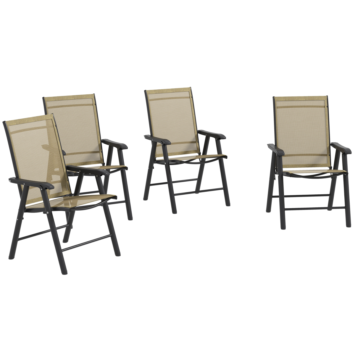 Durable Charcoal Grey Folding Chairs - Comfort & Convenience Set Of 4