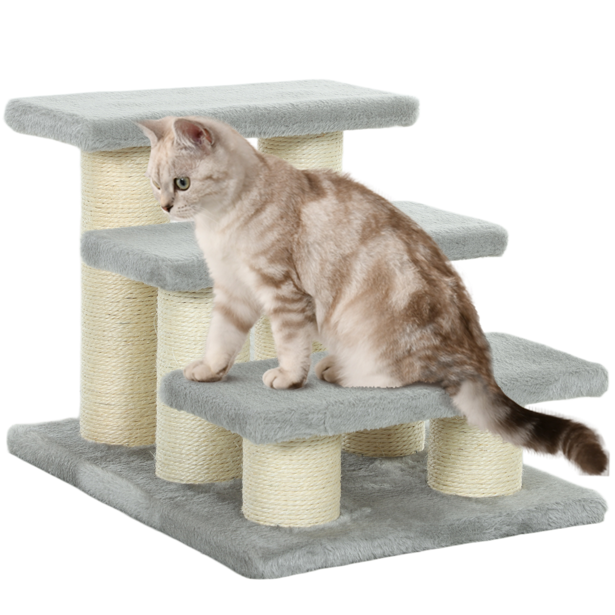 PawHut Cat Steps 3 Stairs Deluxe Pet Portable Easy Climb Assistance Lightweight - Picture 10 of 13