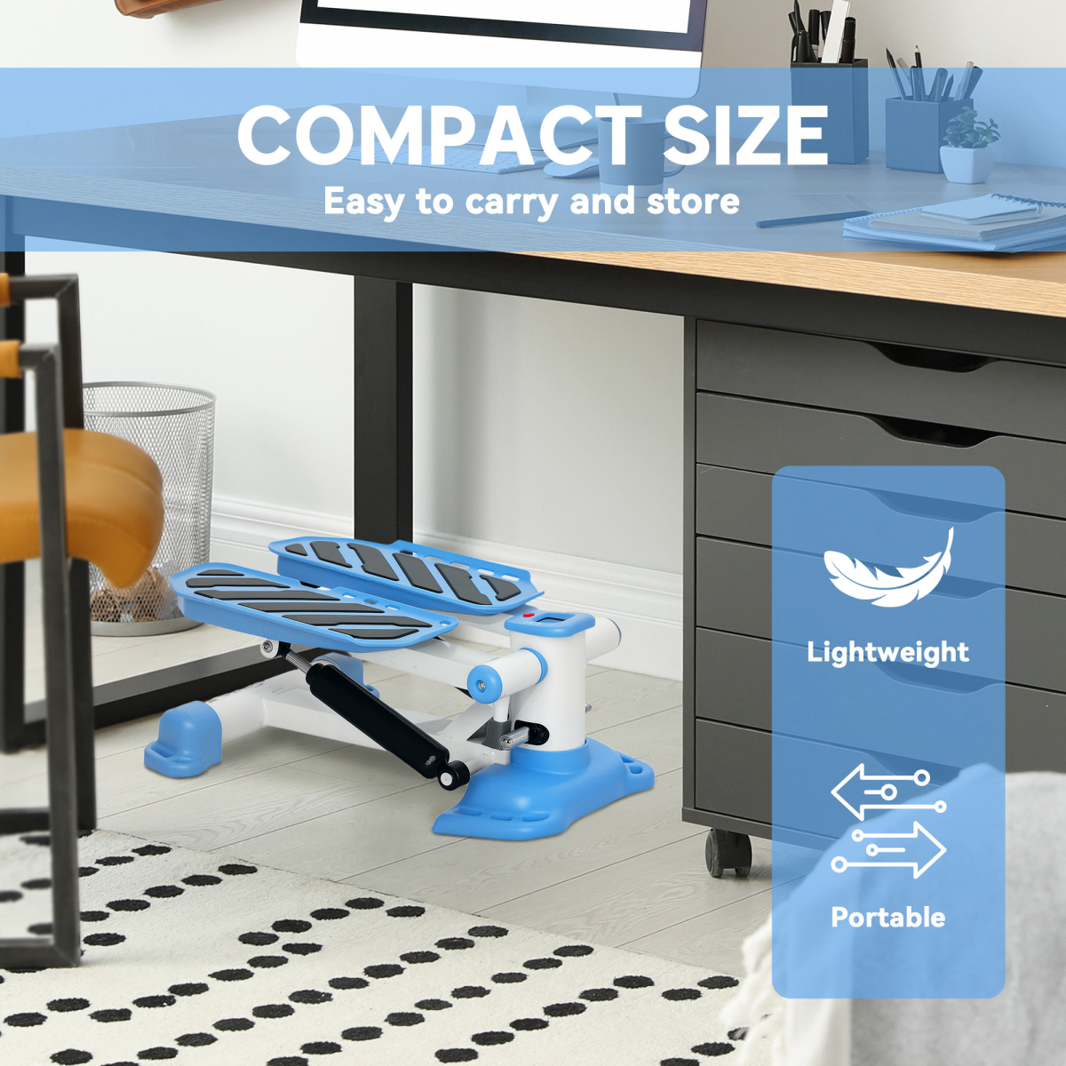 HOMCOM Portable Mini Stepper Step Machine for Home Gym Office Exercise - Picture 15 of 20