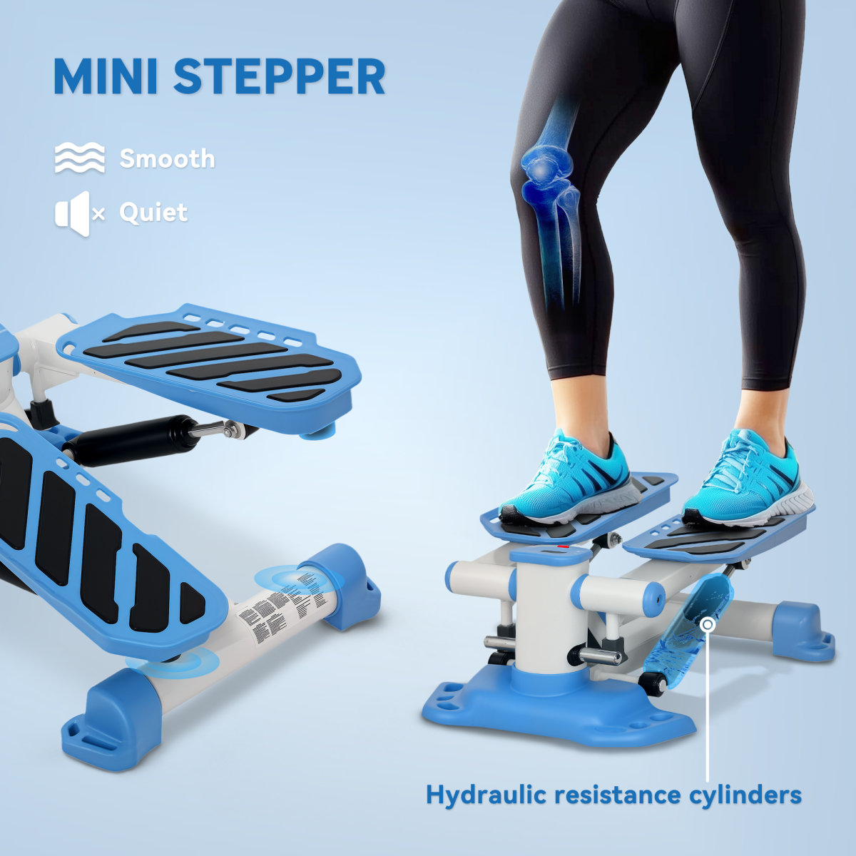 HOMCOM Portable Mini Stepper Step Machine for Home Gym Office Exercise - Picture 18 of 20