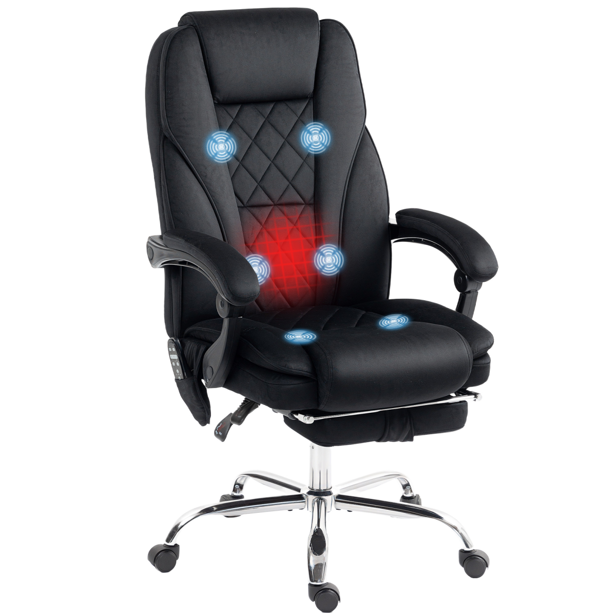 Vinsetto Massage Office Chair, Heated Reclining Desk Chair, Black