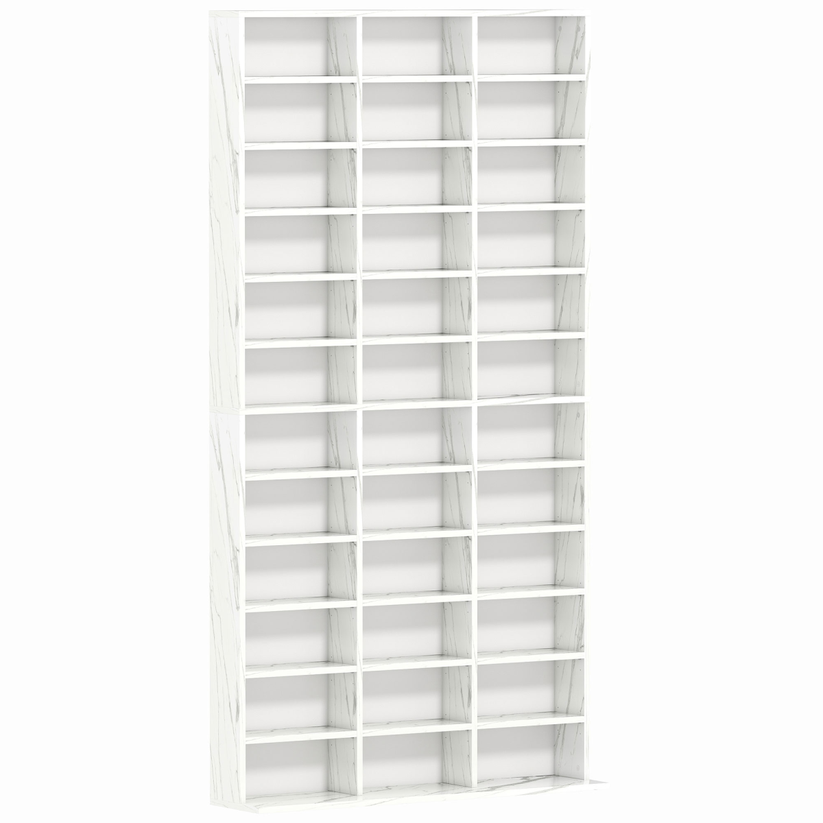 Homcom Dvd Cd Media Storage Rack, Video Display Unit, Marble Effect