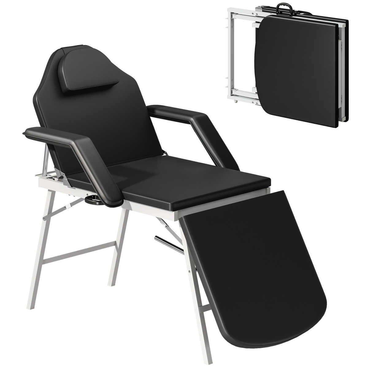 Homcom Adjustable Massage Table, Beauty Bed For Spa, Lash, Black