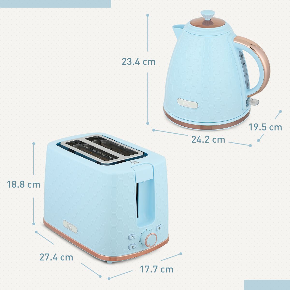Kettle and Toaster Set 1.7L Kettle & 2 Slice Toaster Set - Produktbild 5