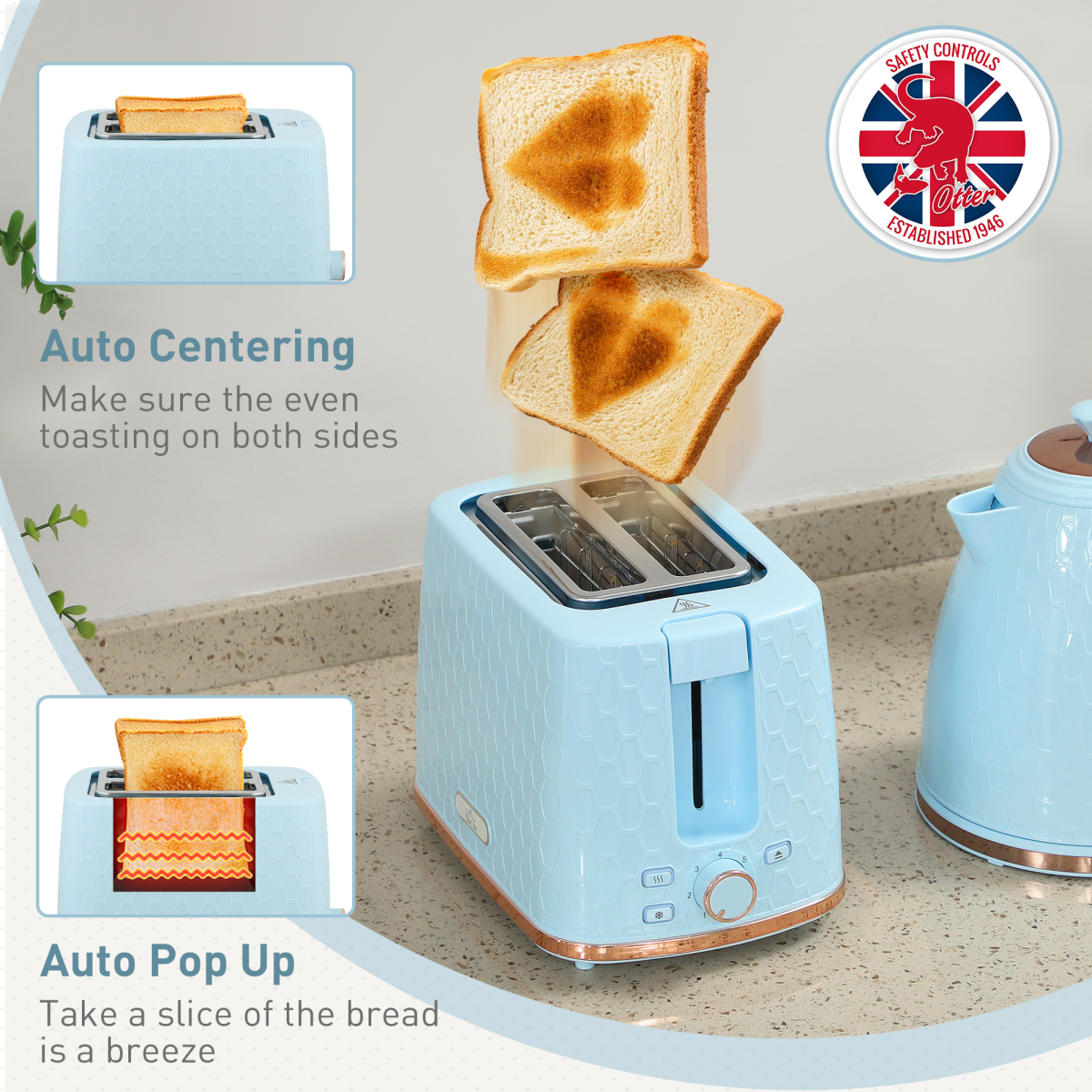 Kettle and Toaster Set 1.7L Kettle & 2 Slice Toaster Set - Produktbild 6