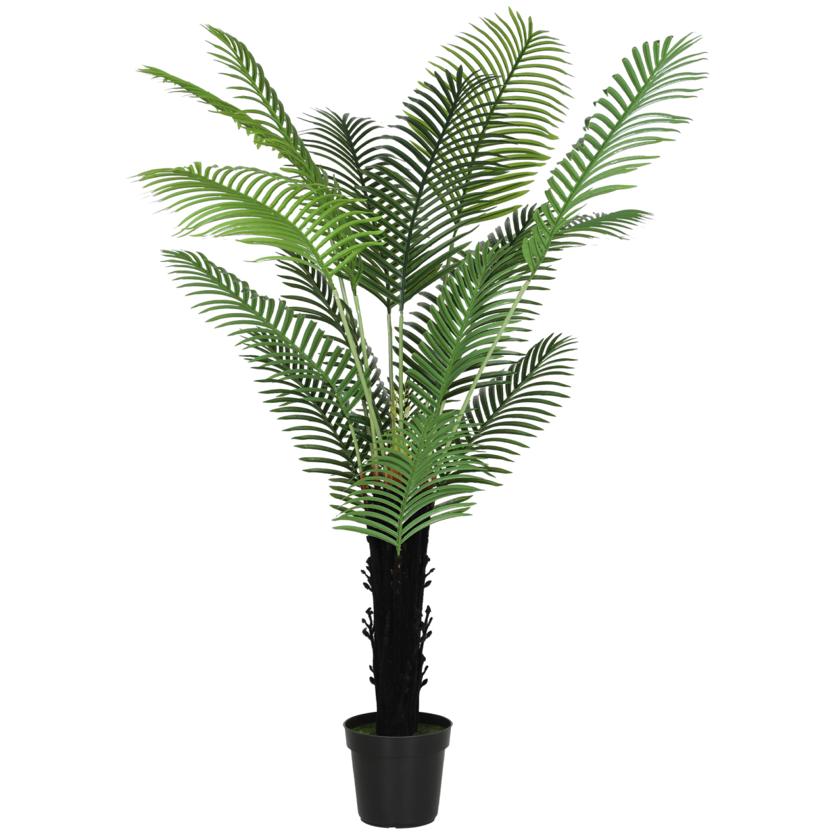 Homcom 175cm Artificial Areca Palm Tree With Pe Leaves And Flocked Soil